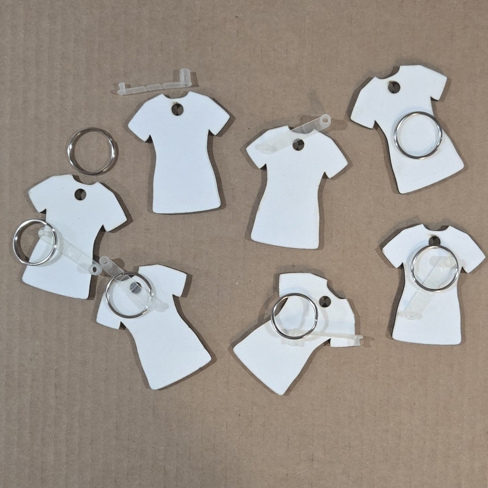 White T-Shirt Shaped Keychains